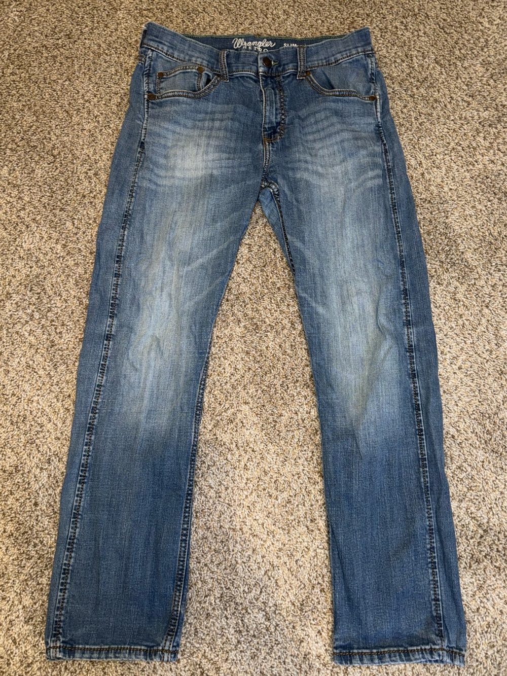 Mens Wrangler Retro Slim Straight Jeans